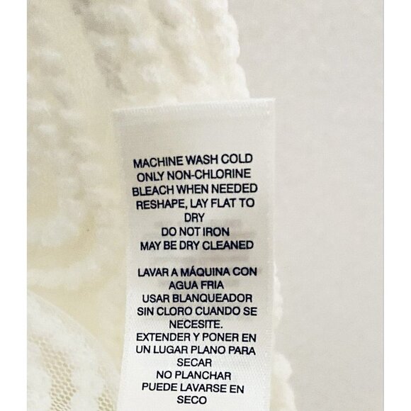 Chicos Travelers 2 Womens L 12 Braided Stitch Open Jacket Ivory White Mesh Boho - Picture 7 of 8